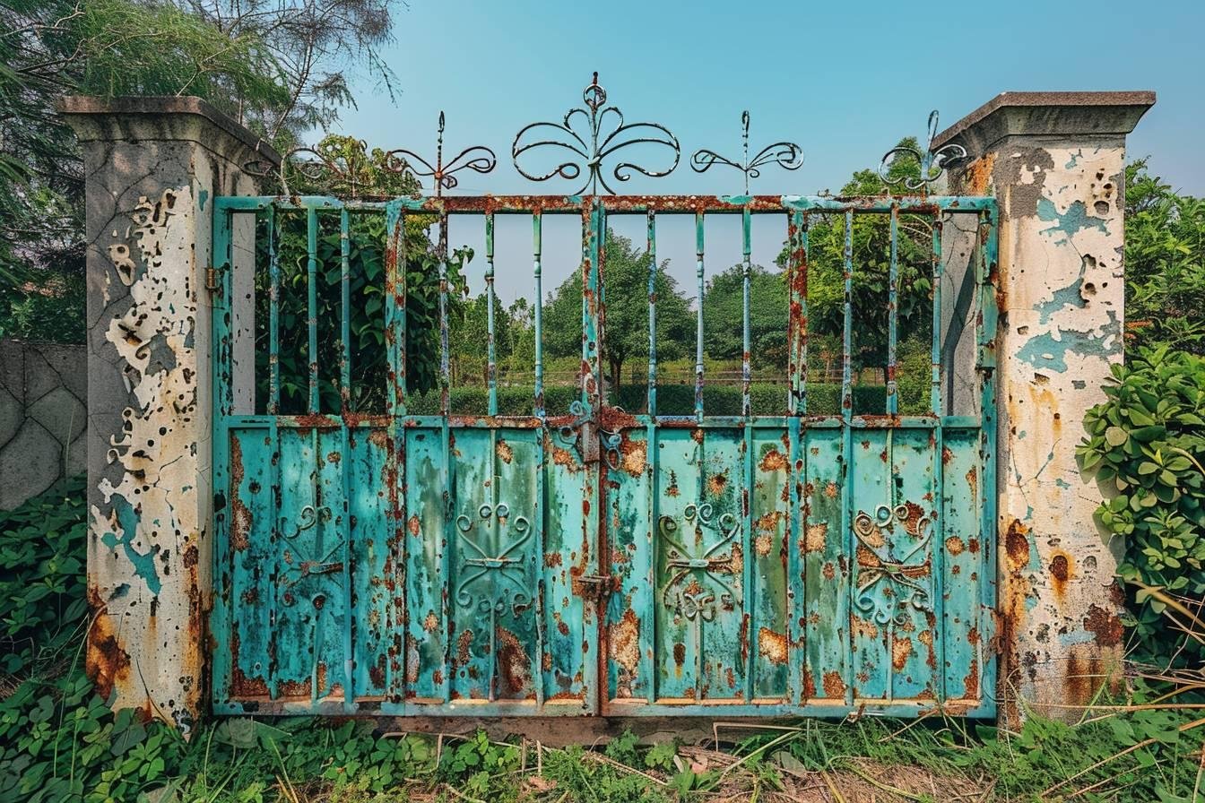 Outdated weathered compound gate before transformation